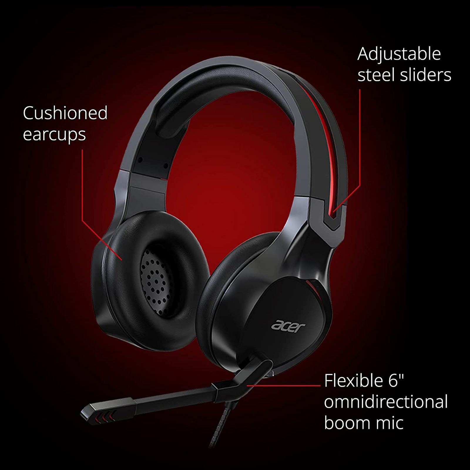 Buy acer Nitro NHW820 Wired Gaming Headset (Adjustable Headband, Over ...